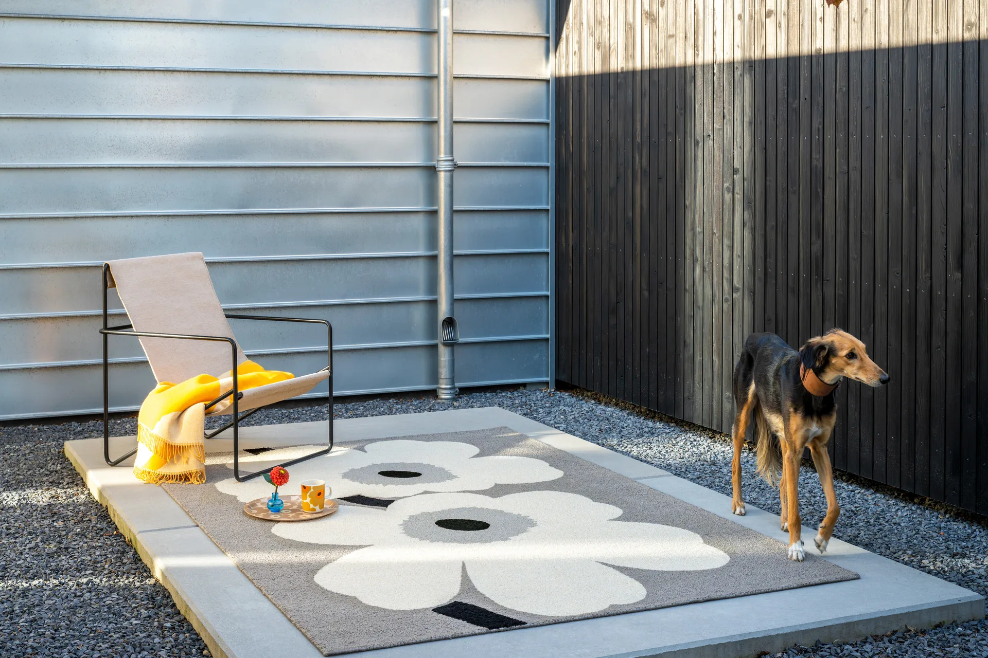 Unikko anniversary outdoor rug, Grey, 250x350 cm Marimekko
