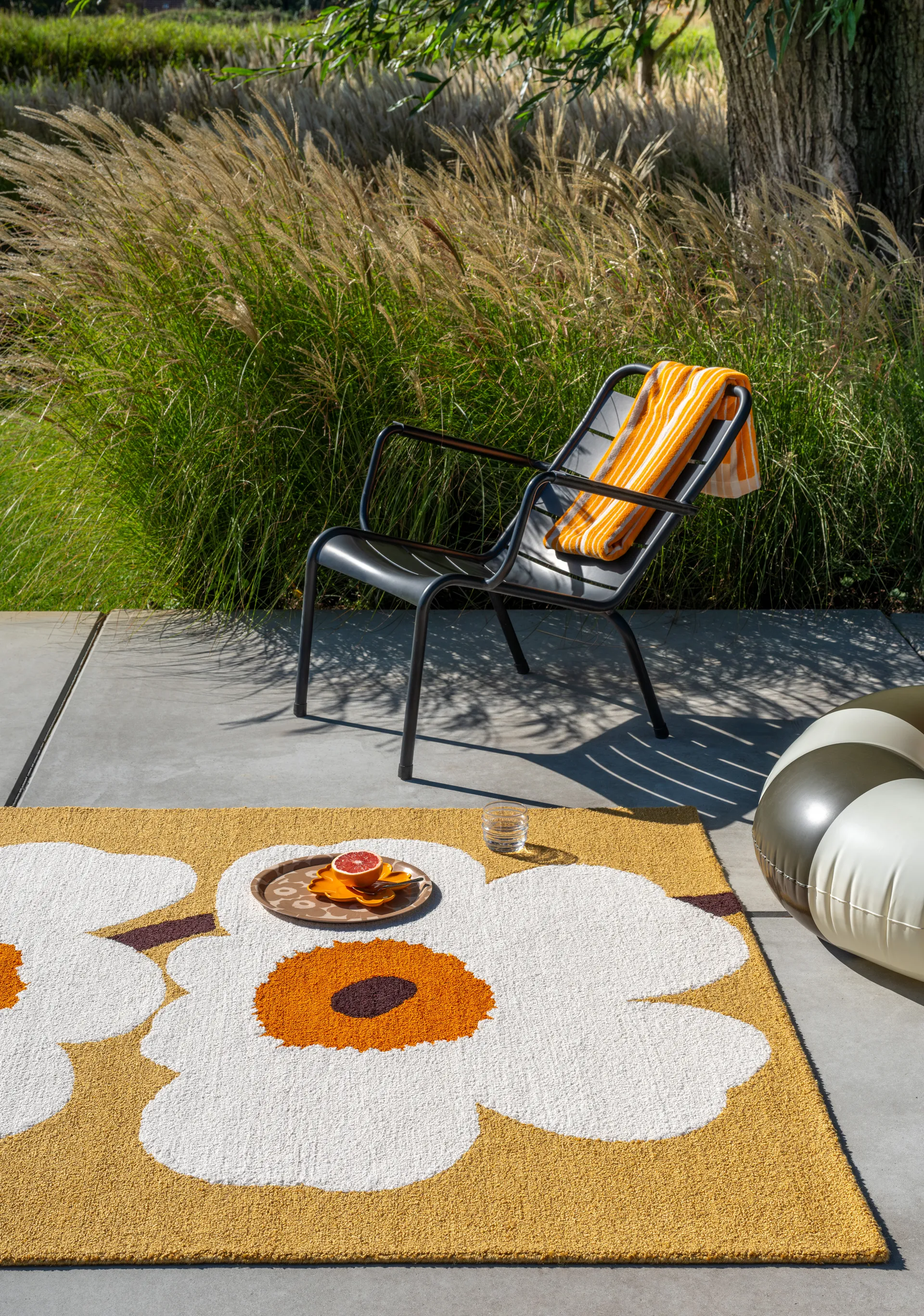 Unikko anniversary outdoor rug, Honey, 140x200 cm Marimekko