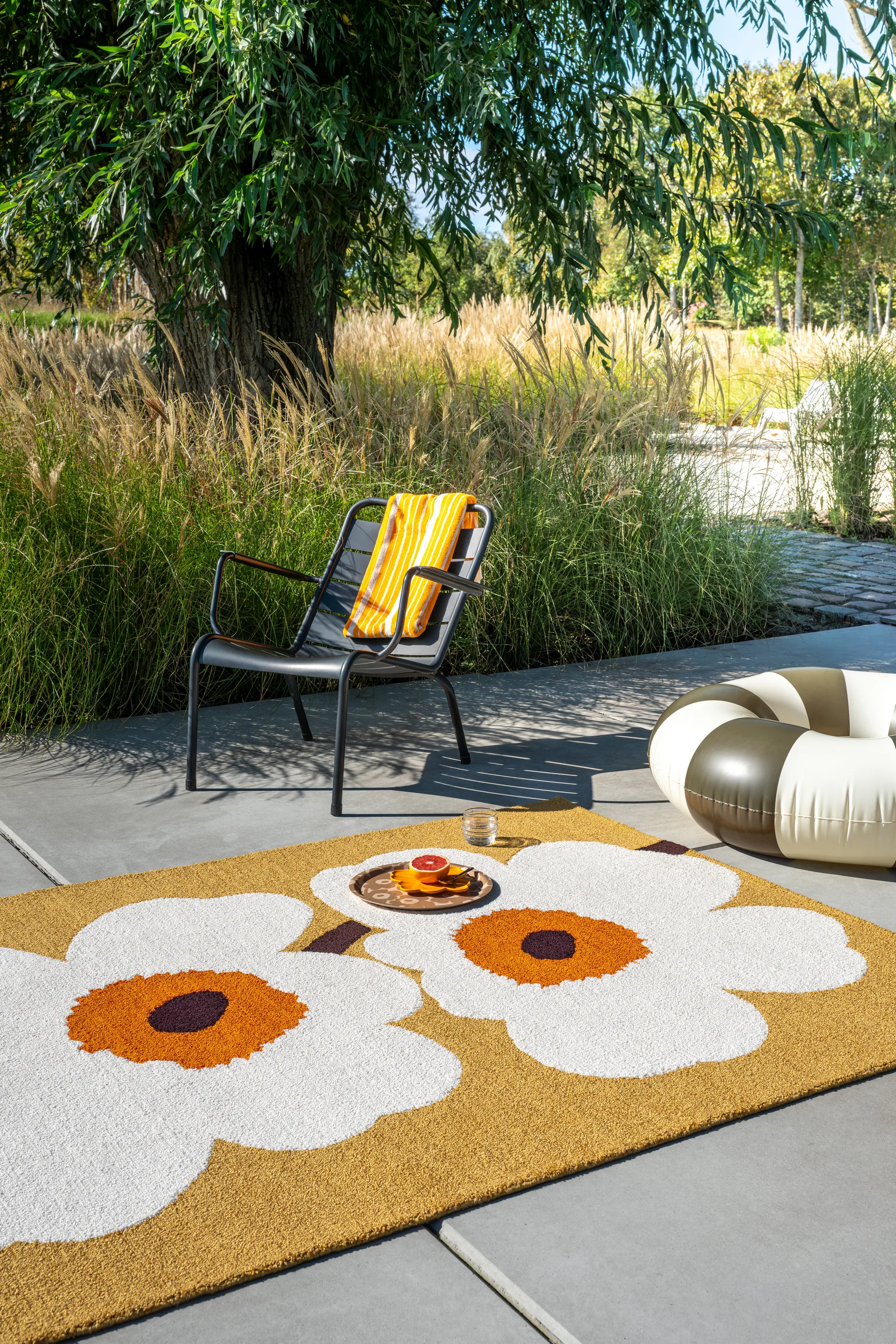 Unikko anniversary outdoor rug, Honey, 200x280 cm Marimekko