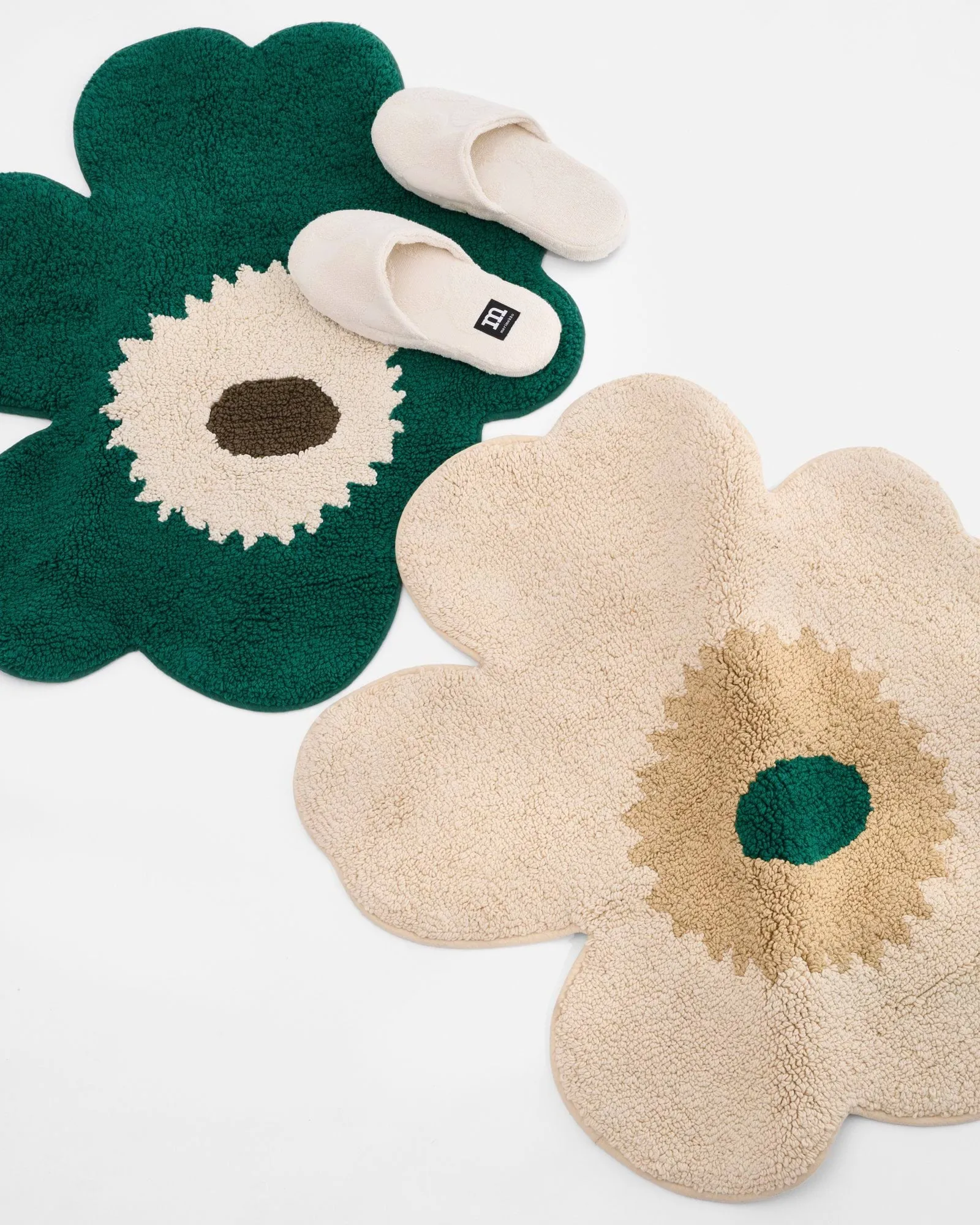 Unikko bathroom mat 73x74 cm, Emerald-off white-mole Marimekko