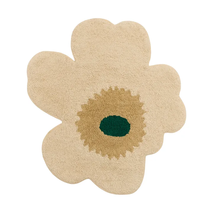 Unikko bathroom mat 73x74 cm - Hay-sand-emerald - Marimekko