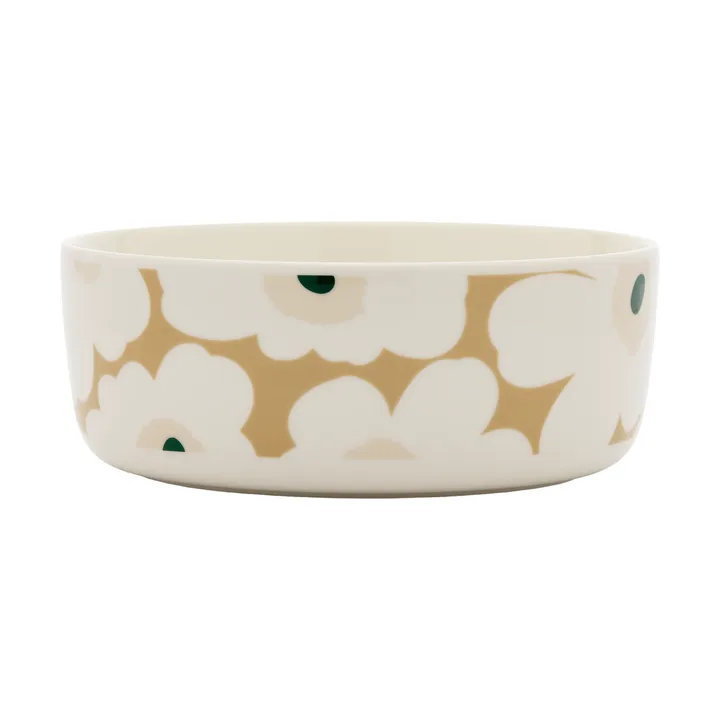 Unikko bowl 1.5 l - White-beige-light sand-dark green - Marimekko