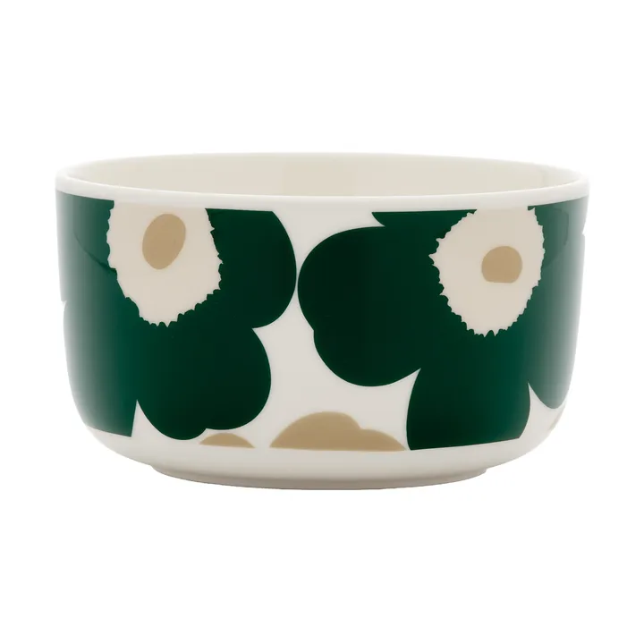 Unikko bowl 5 dl - White-dark green-beige-light sand - Marimekko