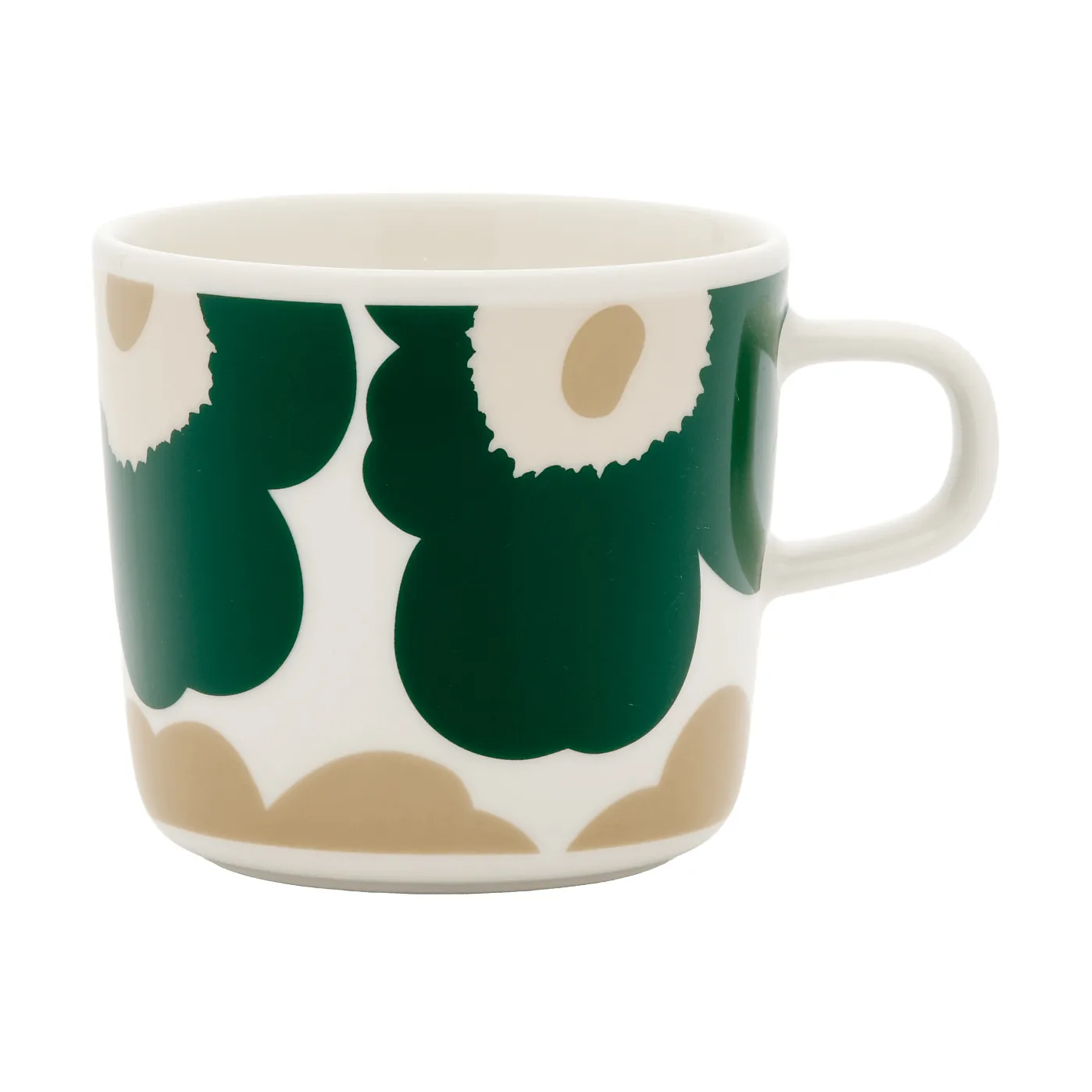 Unikko coffee cup 20 cl, White-dark green-beige-light sand Marimekko