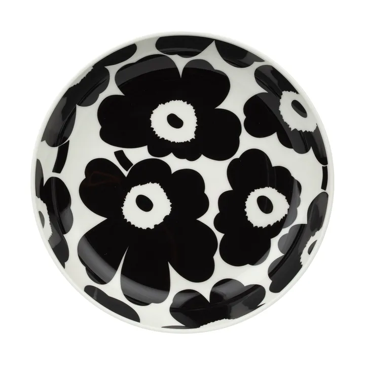 Unikko deep plate Ø20.5 cm - Black-white - Marimekko