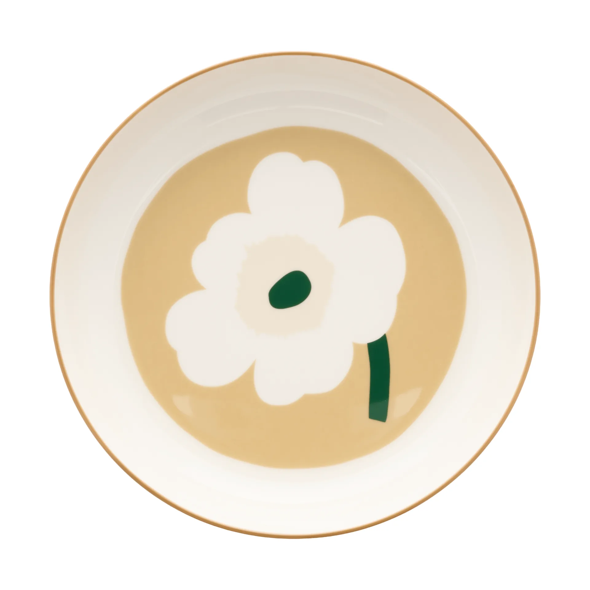 Unikko deep plate Ø20.5 cm, White-beige-light sand-dark green Marimekko