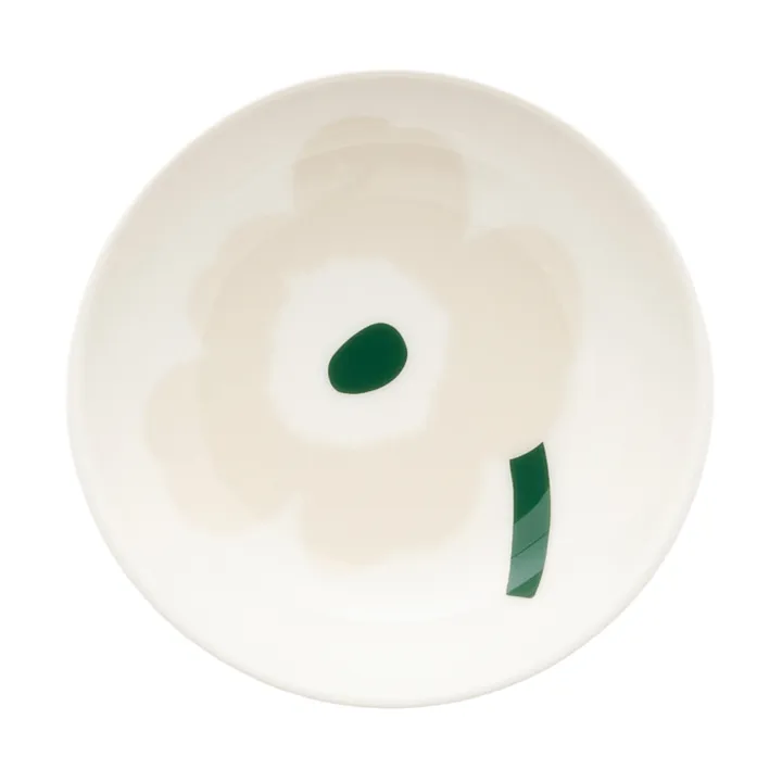 Unikko deep plate - Beige-white-light sand-dark green - Marimekko
