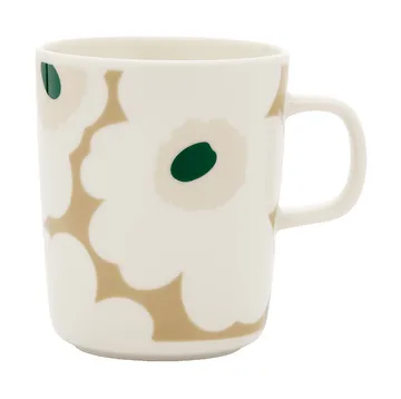 Unikko mug 25 cl - White-beige-light sand-dark green - Marimekko