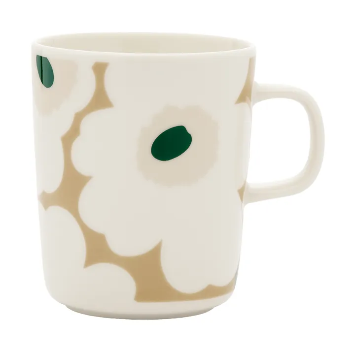 Unikko mug 25 cl - White-beige-light sand-dark green - Marimekko