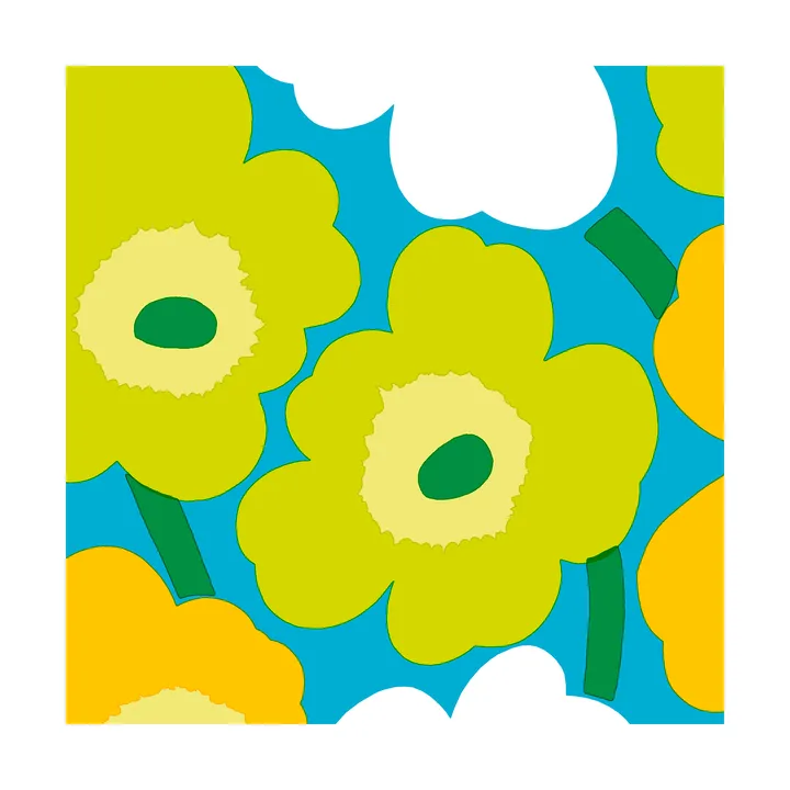 Unikko napkins 33x33 cm 20-pack - Blue-Green - Marimekko