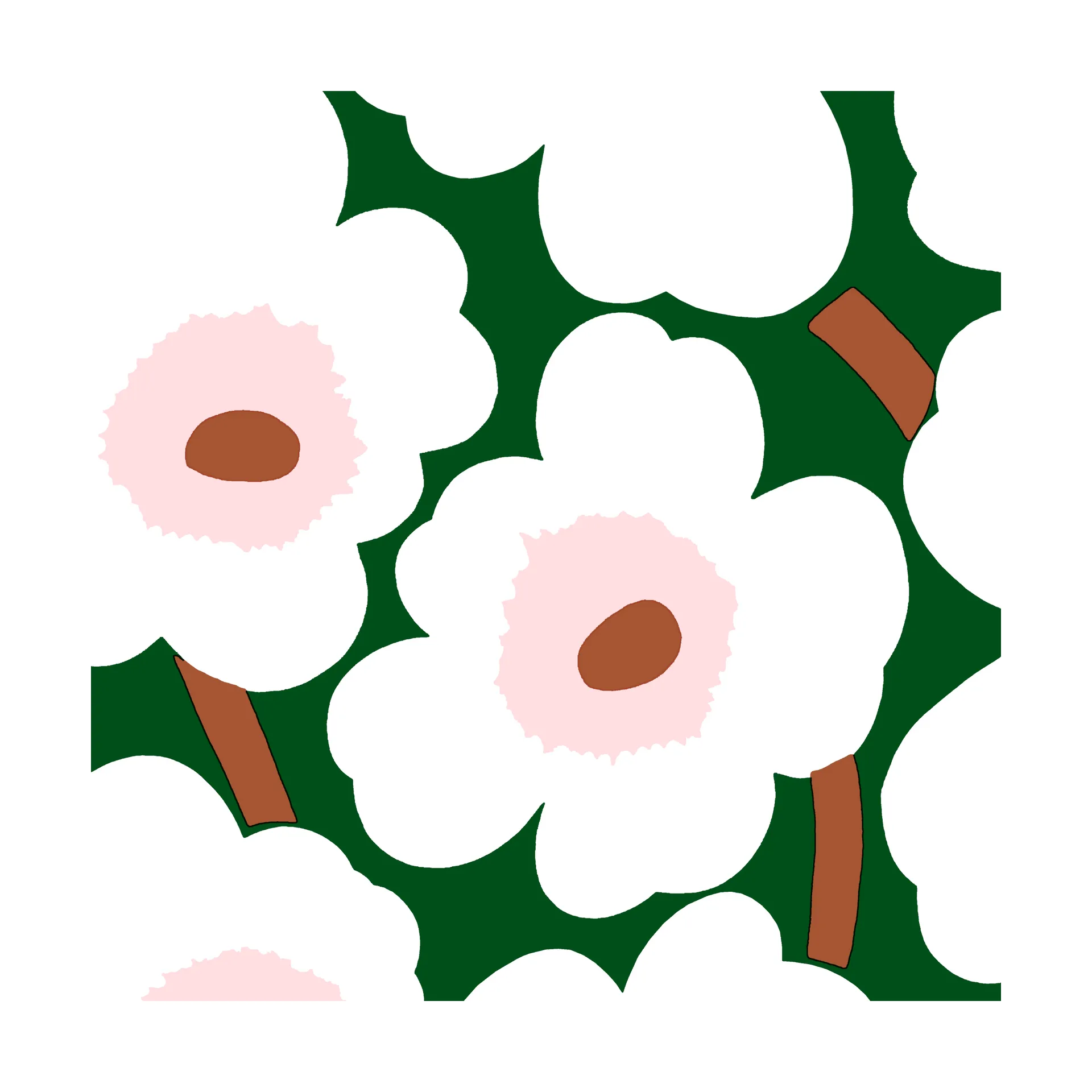 Unikko napkins 33x33 cm 20-pack, Dark green Marimekko