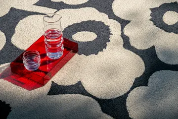 Unikko outdoor rug - Charcoal-white, 160x230 cm - Marimekko
