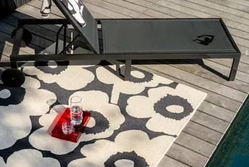 Unikko outdoor rug - Charcoal-white, 160x230 cm - Marimekko