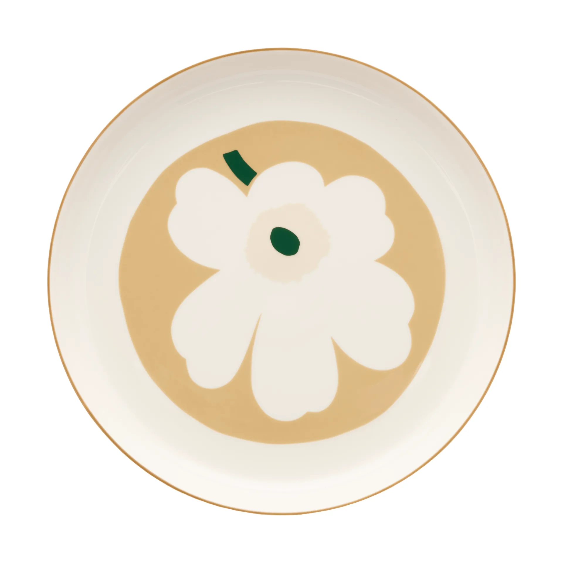 Unikko serving platter, White-beige-light sand-dark green Marimekko
