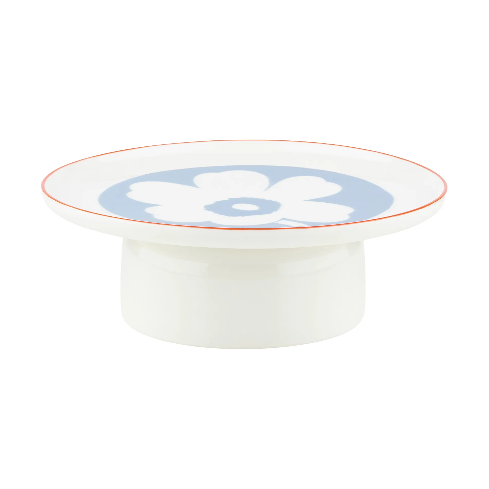 Unikko serving platter, White-light blue-orange red, Ø24 cm Marimekko