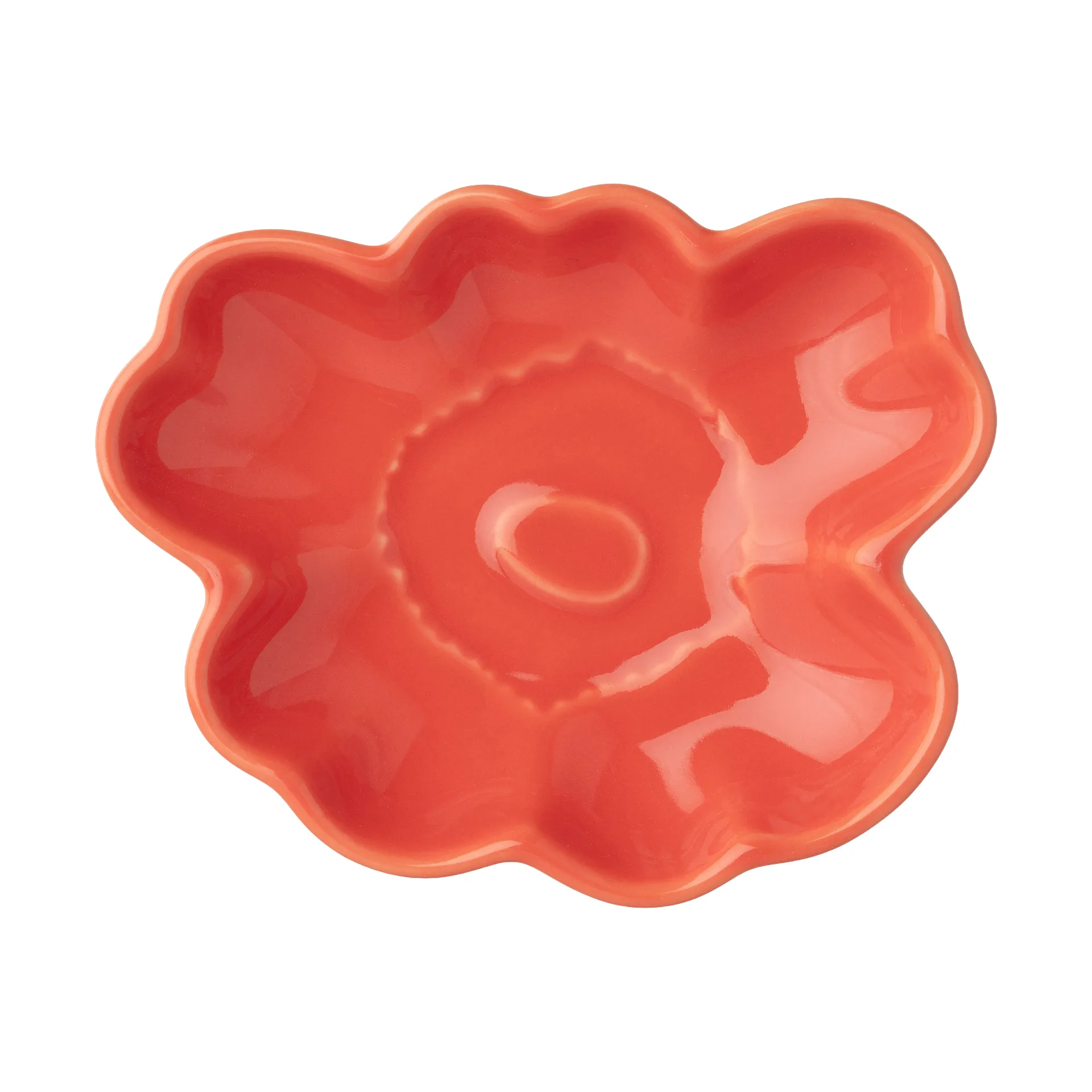 Unikko shape plate 9.5 cm, Orange red Marimekko