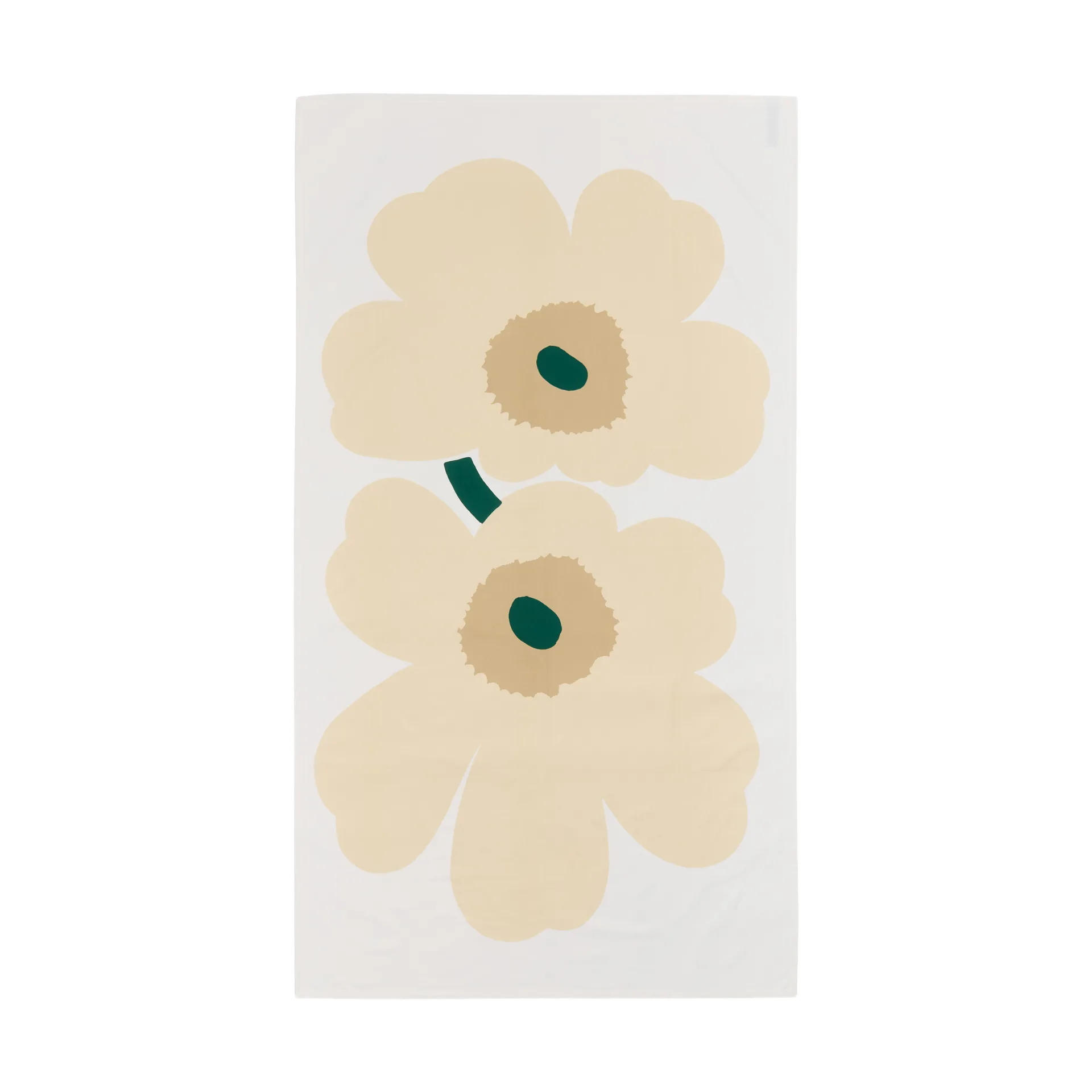 Unikko tablecloth, White-hay-sand-emerald Marimekko