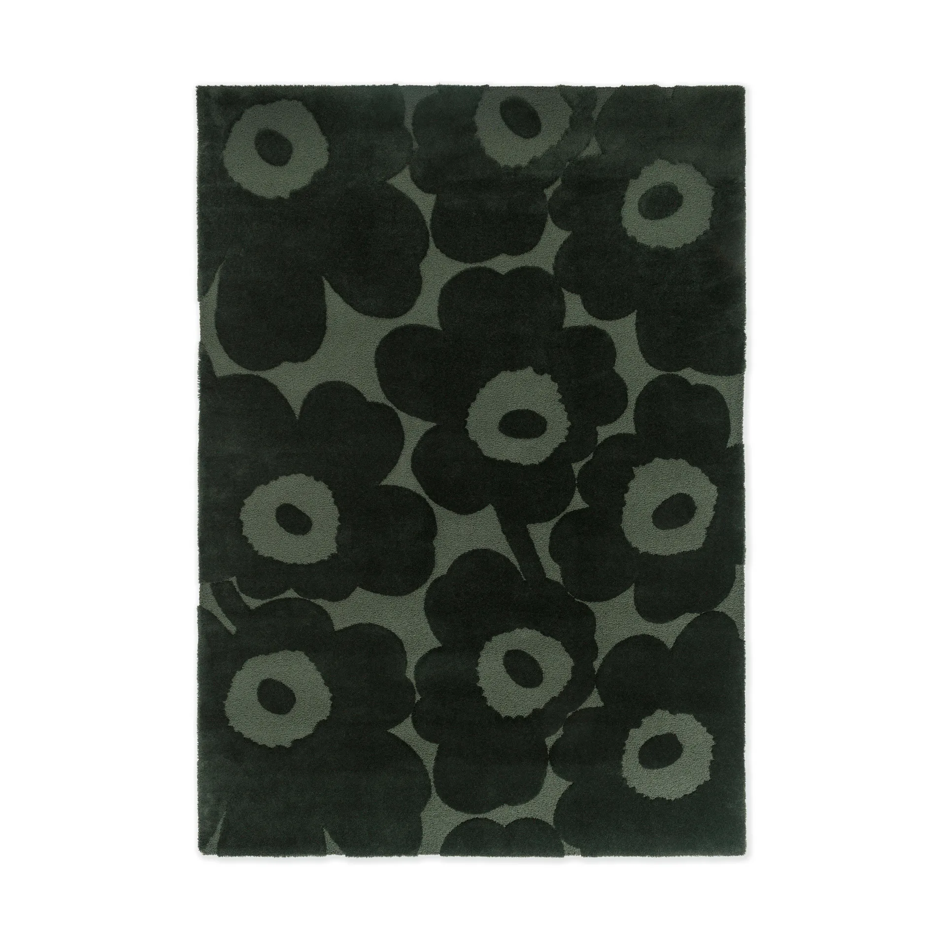 Unikko wool rug, Dark green, 170x240 cm Marimekko