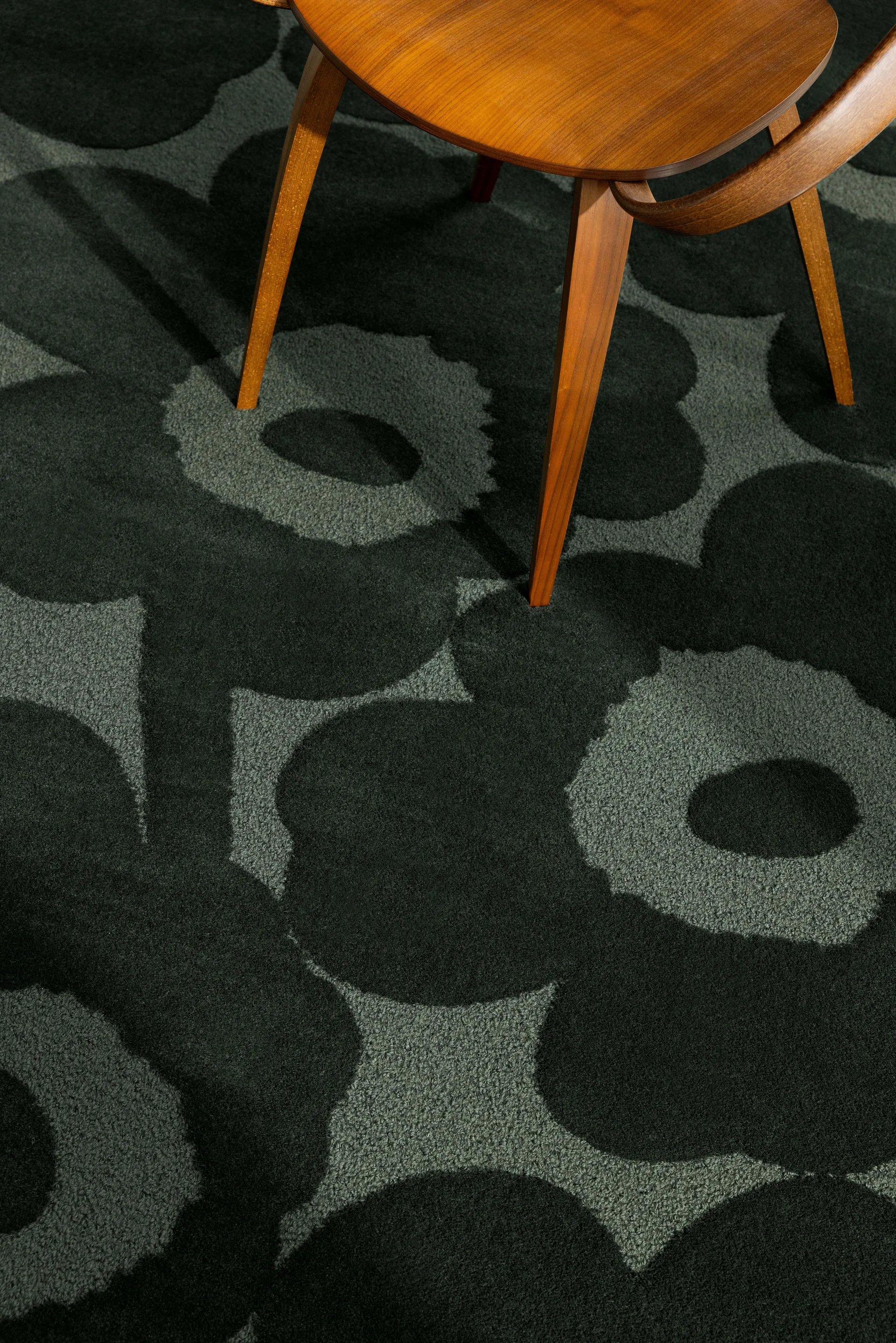 Unikko wool rug, Dark green, 170x240 cm Marimekko