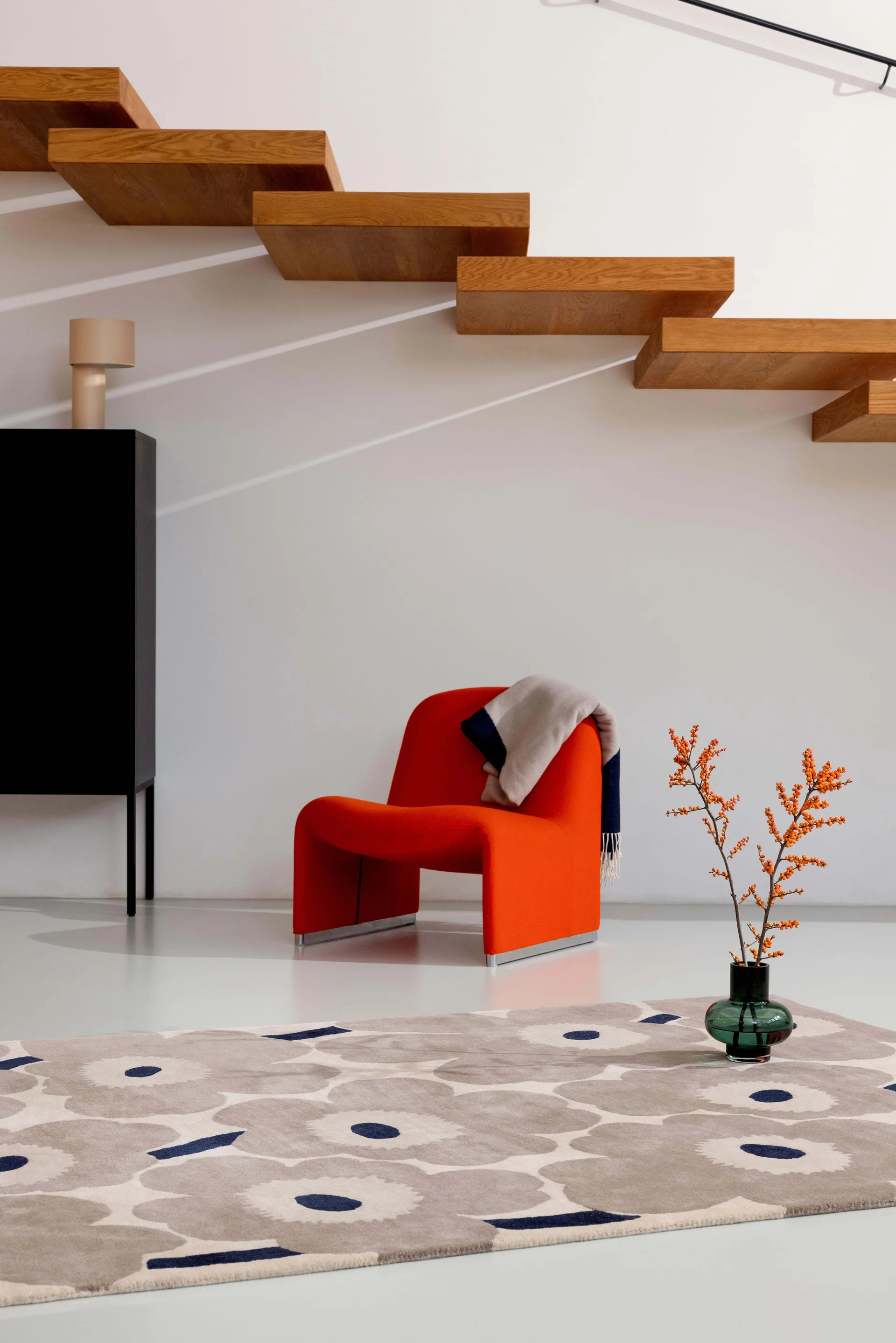 Unikko wool rug, Greige, 170x240 cm Marimekko