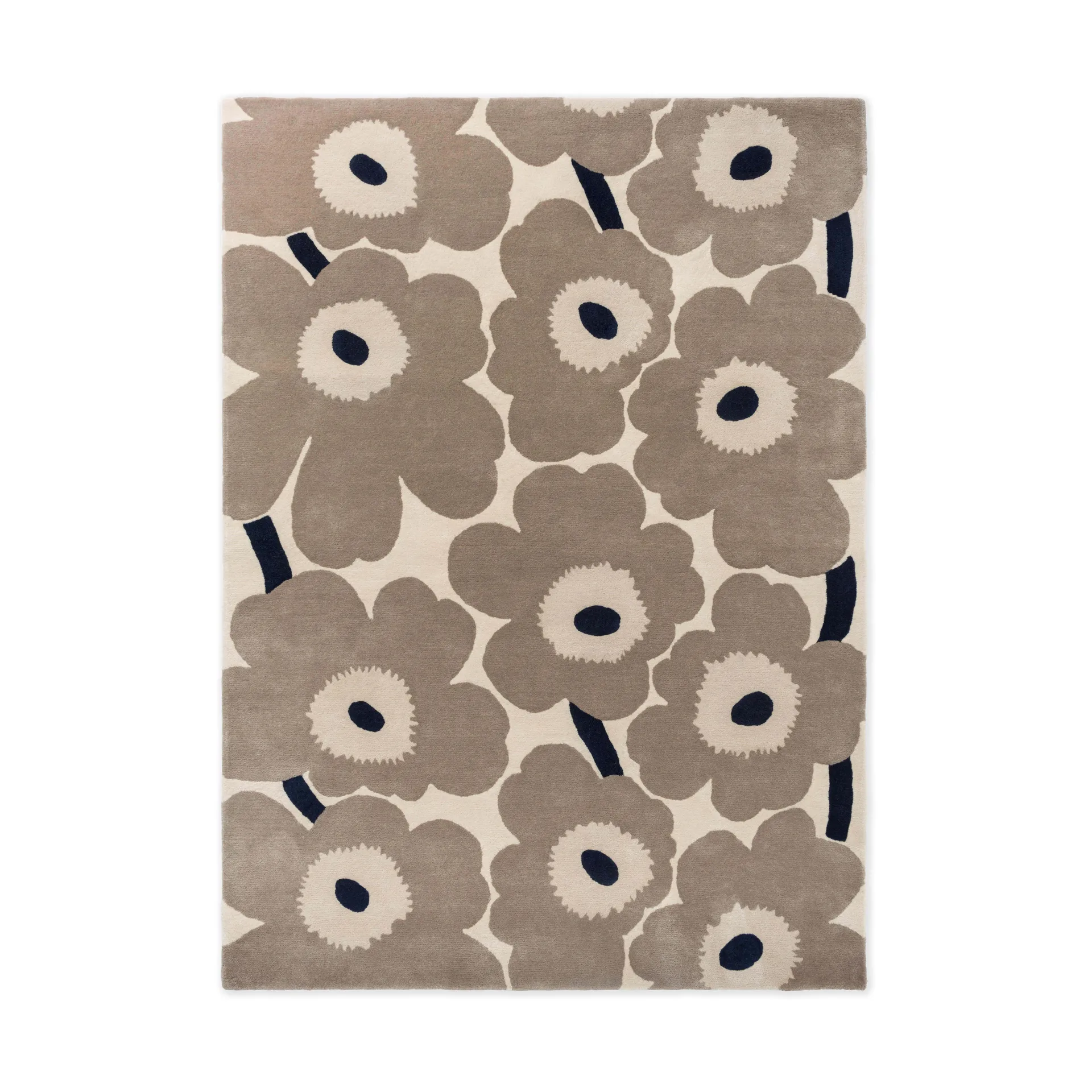 Unikko wool rug, Greige, 250x350 cm Marimekko
