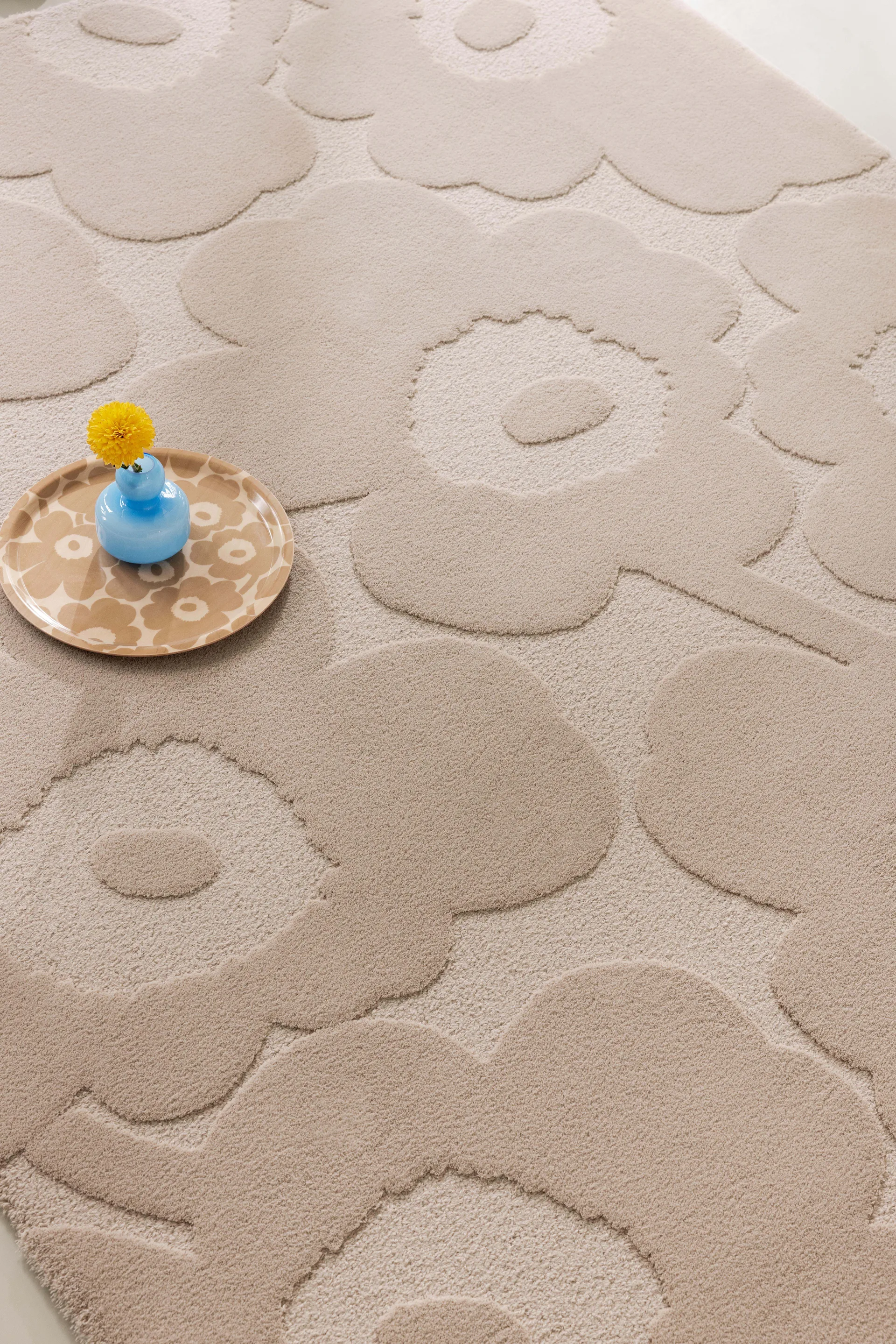 Unikko wool rug, Light beige, 140x200 cm Marimekko