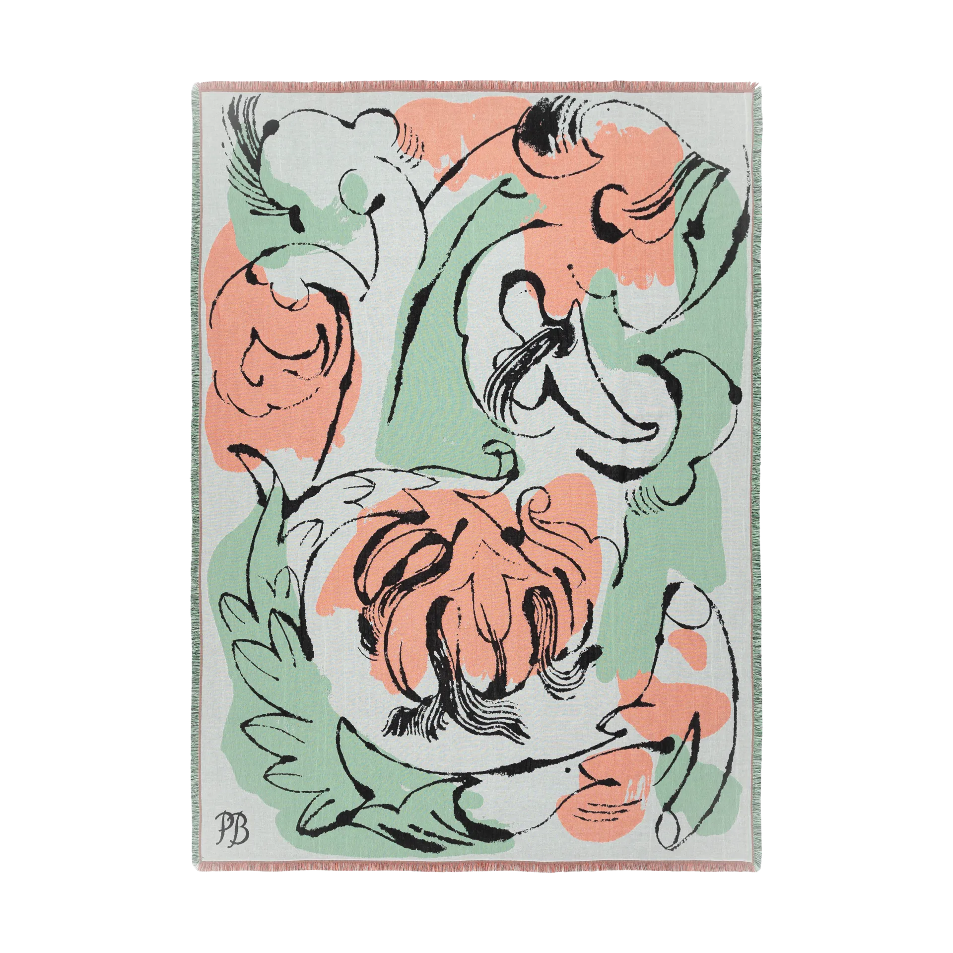 Vildstjälk throw 130x180 cm, Offwhite-dark blue-orange-red Marimekko