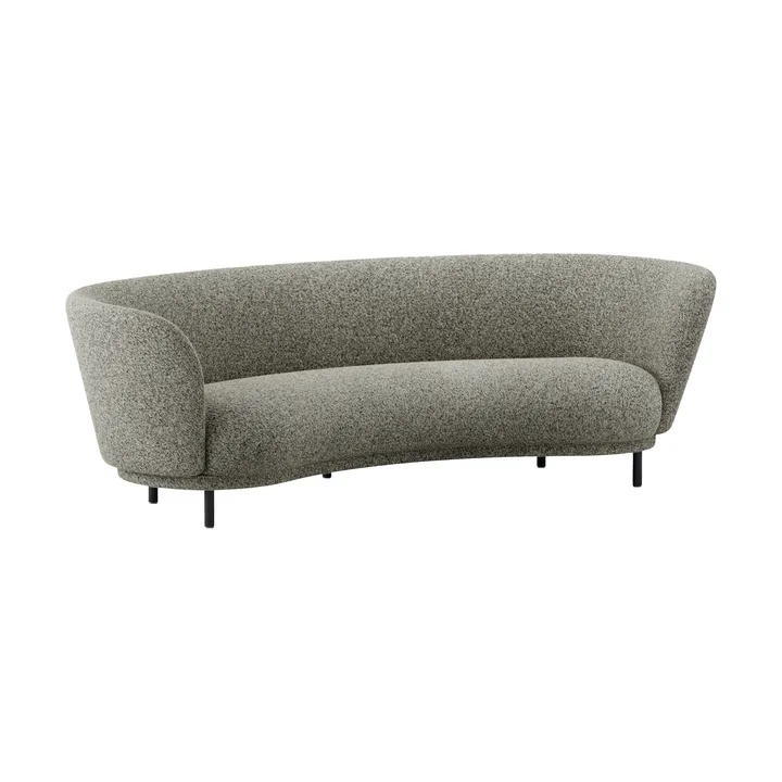 Dandy 3-seater sofa - Black oak - Kirkby Design, Spiral - 23 Monochrome - Massproductions