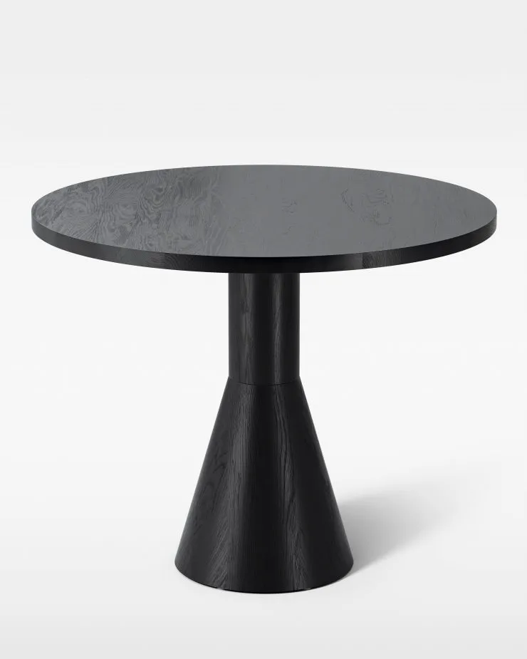 Draft dining room table 88 cm, Black stained ash Massproductions
