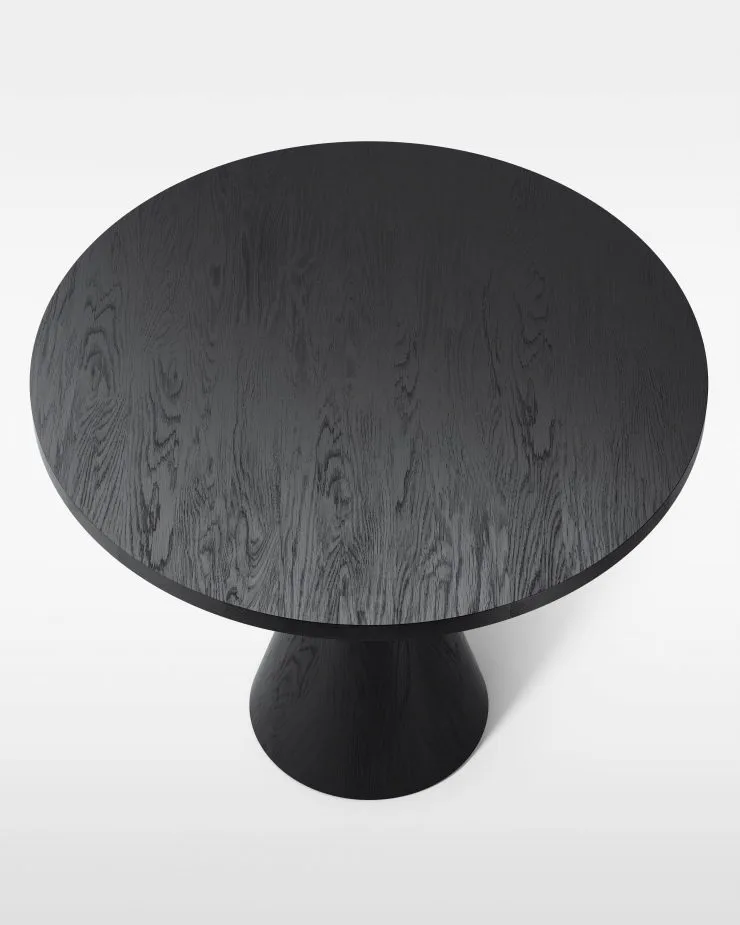 Draft dining room table 88 cm, Black stained ash Massproductions