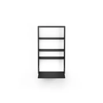 Gridlock - M1-A4-0-D shelf with writing table - Black stained Ash - Massproductions
