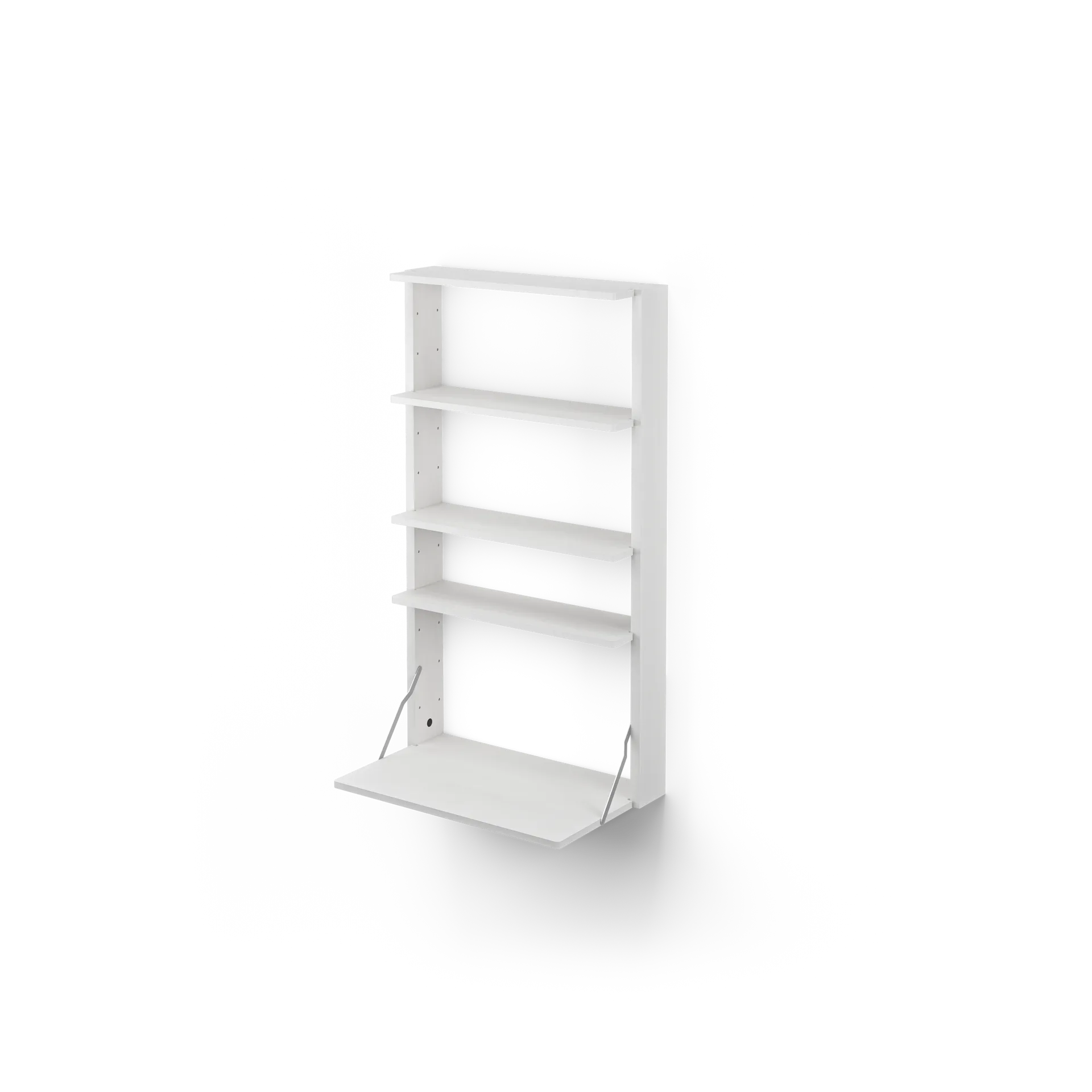 Gridlock - M1-A4-0-D shelf with writing table, White stained Ash Massproductions