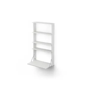 Gridlock - M1-A4-0-D shelf with writing table - White stained Ash - Massproductions