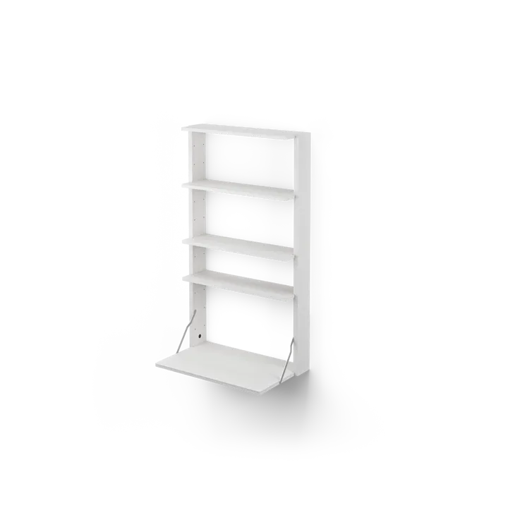 Gridlock - M1-A4-0-D shelf with writing table - White stained Ash - Massproductions