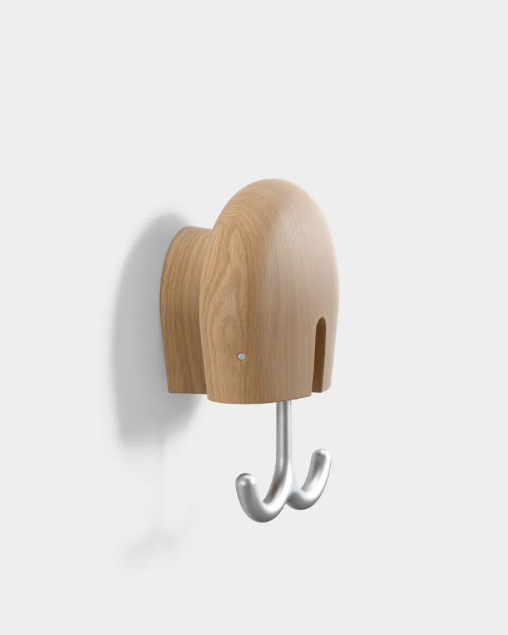 Hercule wall hook, Oiled oak Massproductions