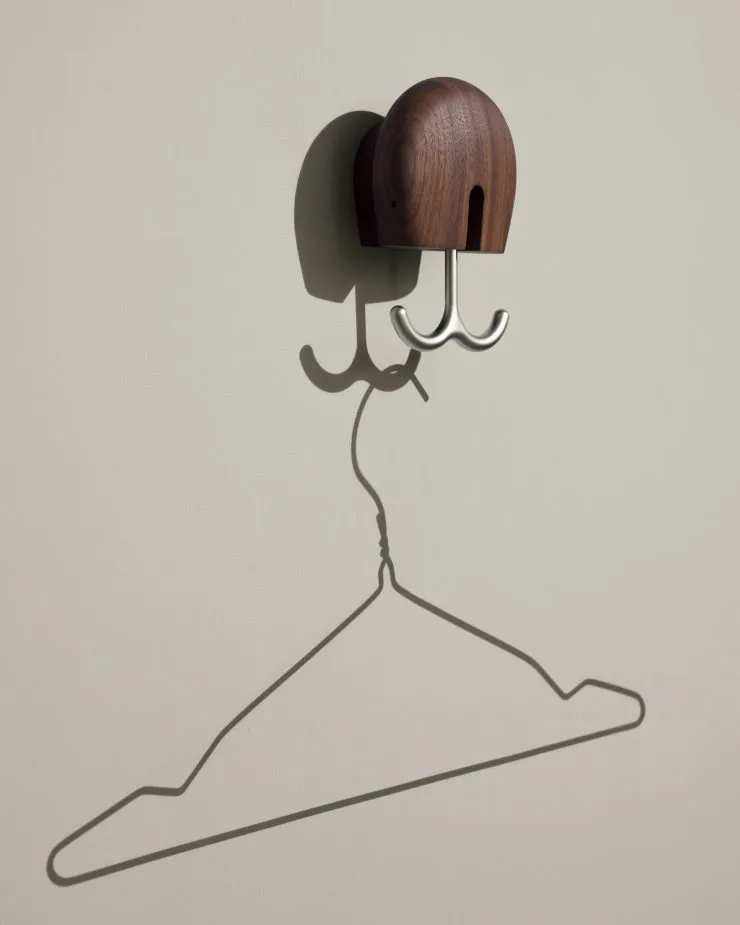 Hercule wall hook, Oiled walnut Massproductions