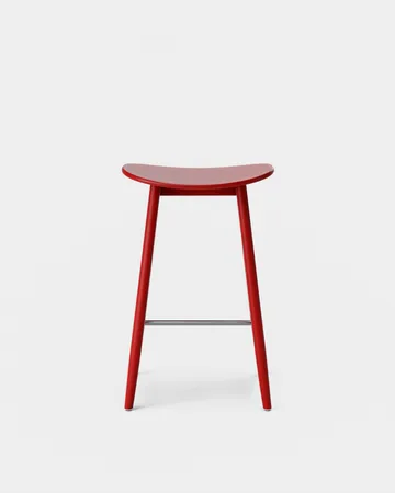 Icha barstool 65 cm - Red varnished beech - Massproductions