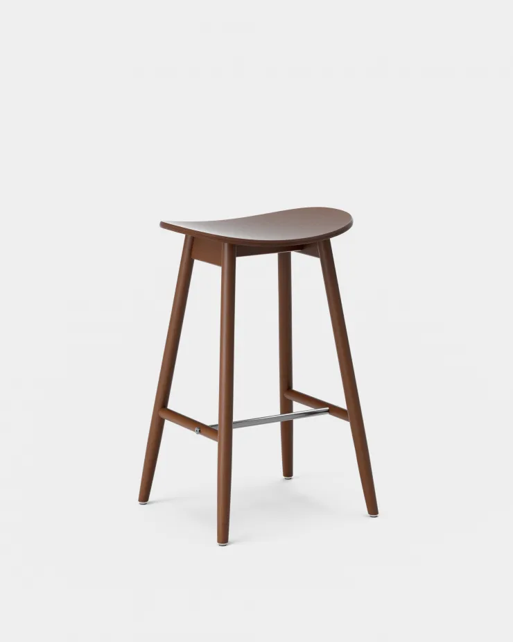 Icha barstool 65 cm, Walnut stained beech Massproductions