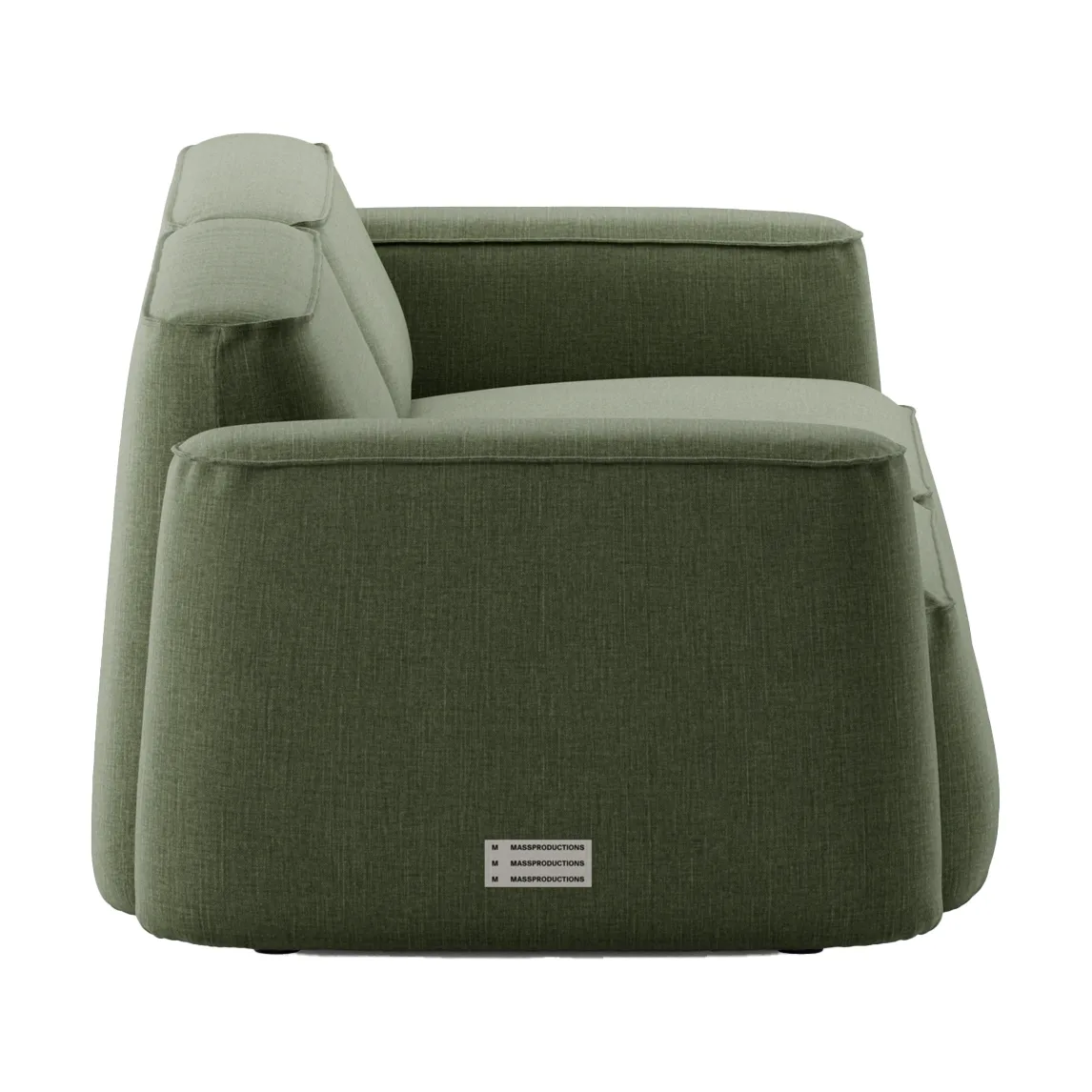 Patch 2.5-seater sofa, Linara 100 Tarragon Massproductions