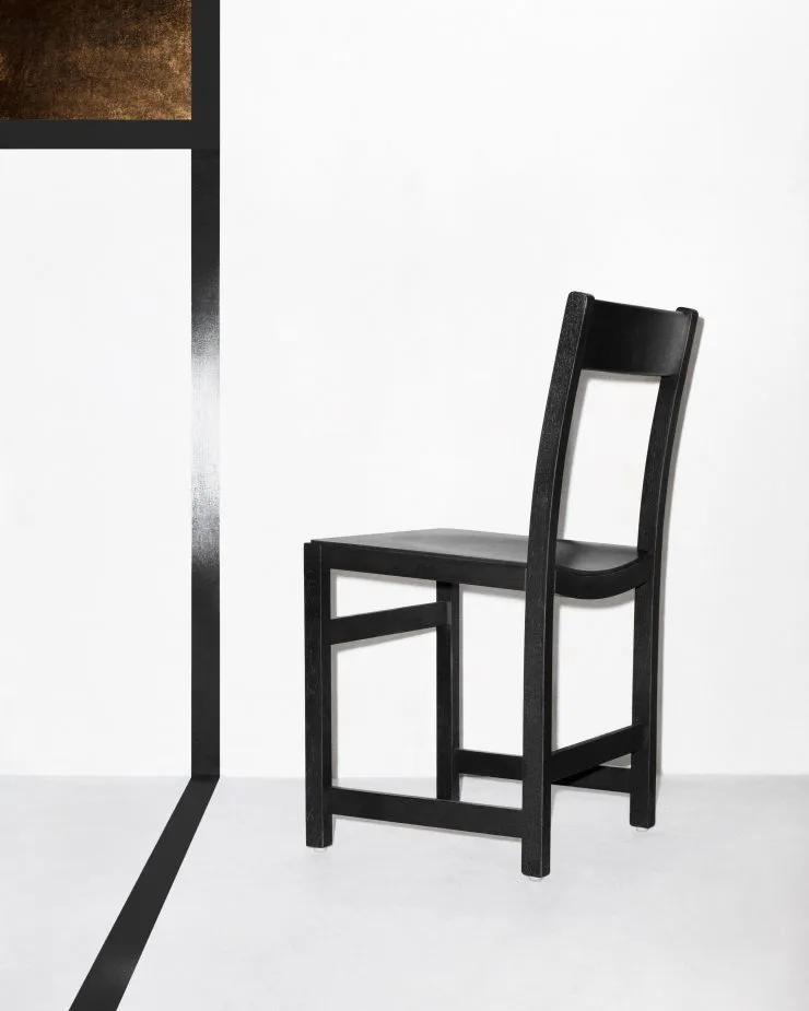 Waiter chair, Black stained beech Massproductions