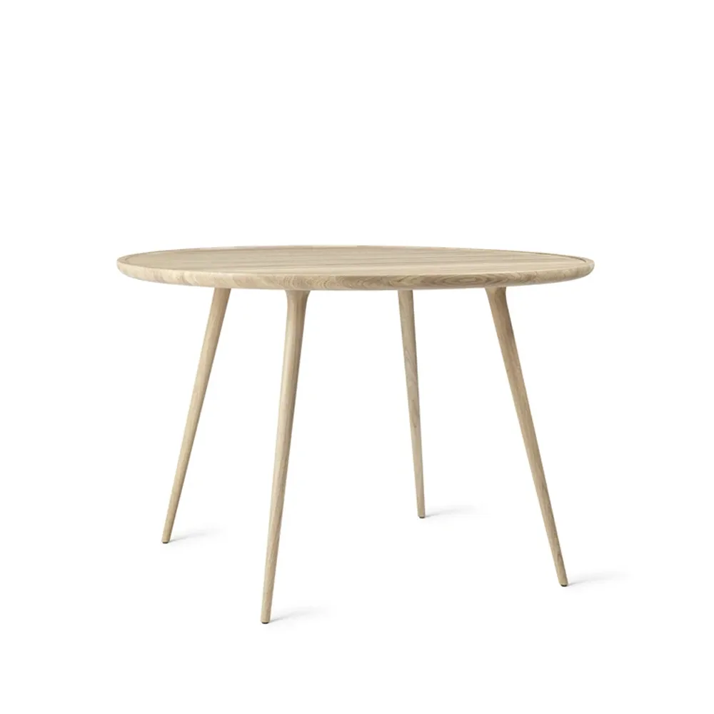 Accent dining table round, Oak white pigmenterad matte lacquer. ø110 cm Mater