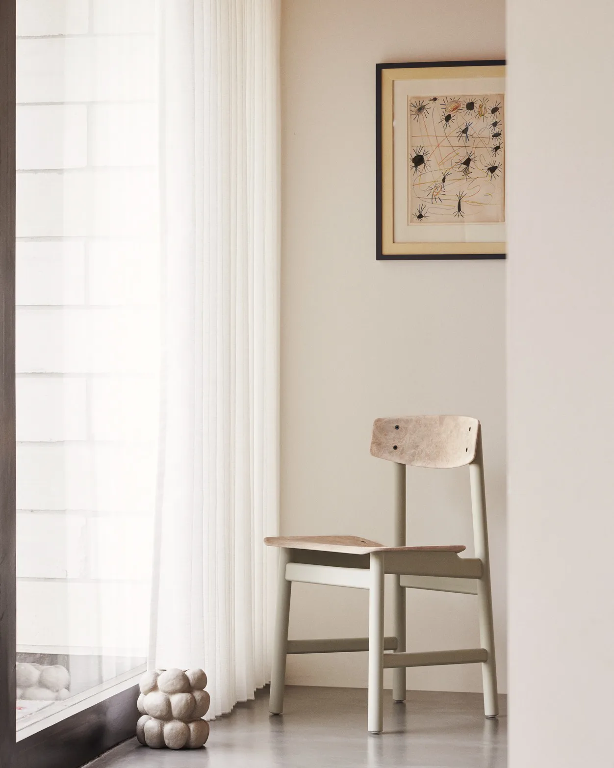 Conscious BM3162 chair, Grey beech-wood waste grey Mater