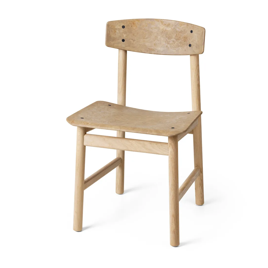 Conscious BM3162 chair, Soaped oak-coffee waste light Mater