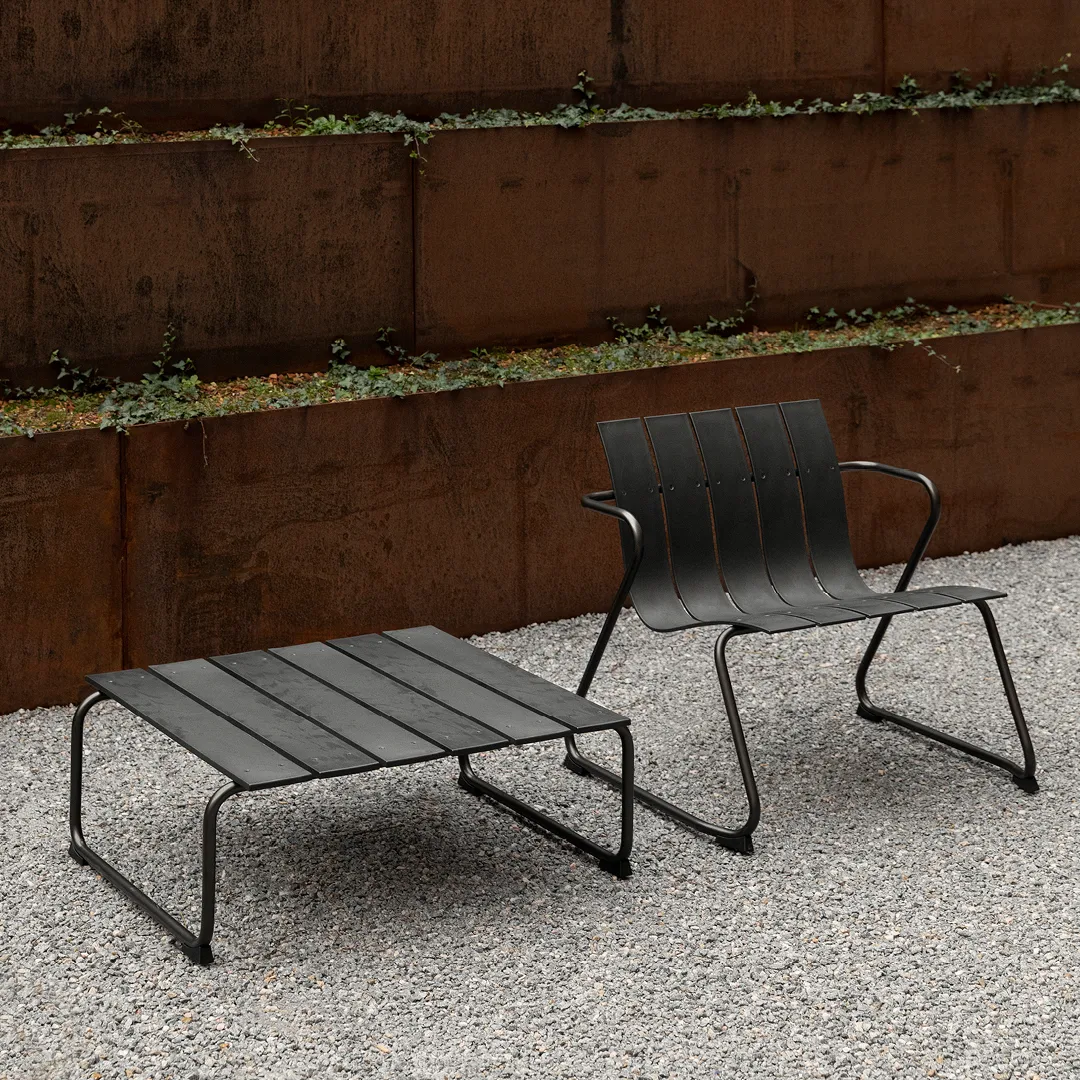 Ocean lounge table coffee table 70x70x30 cm, Black Mater