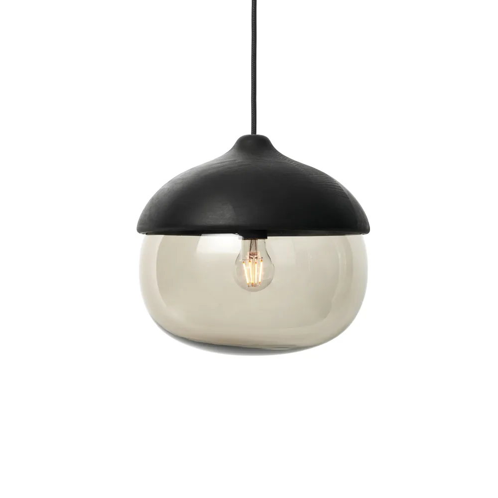Terho pendant lamp, smoke, large, black Mater