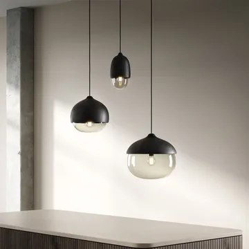 Terho pendant lamp - smoke, small, black - Mater