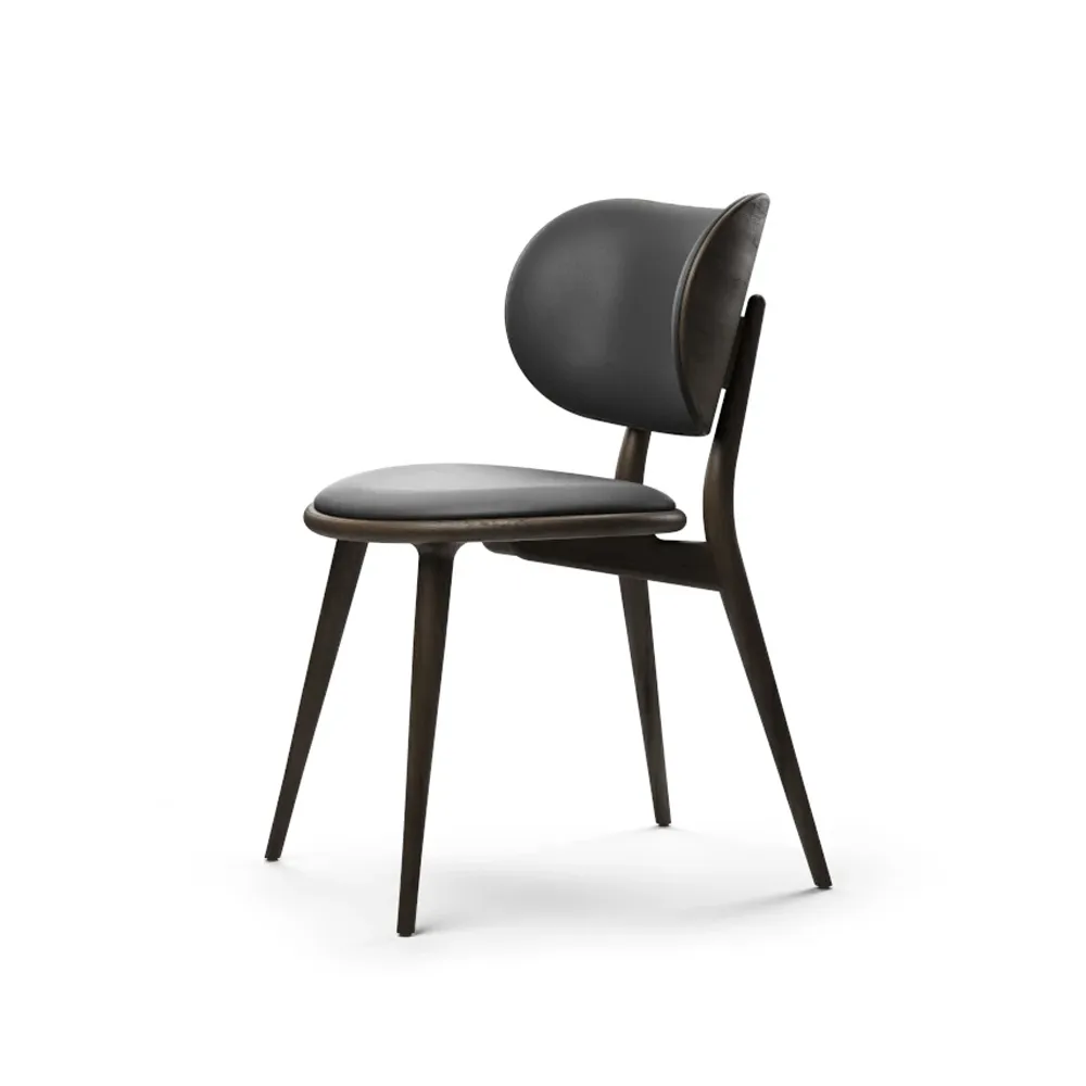 The Dining Chair chair, leather black, black stained beech Mater