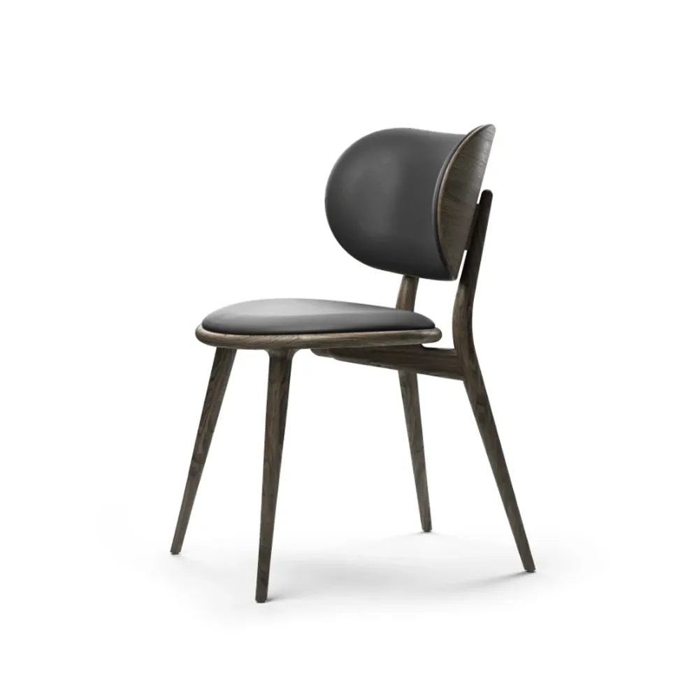 The Dining Chair chair, leather black, sirka grey oak stand Mater