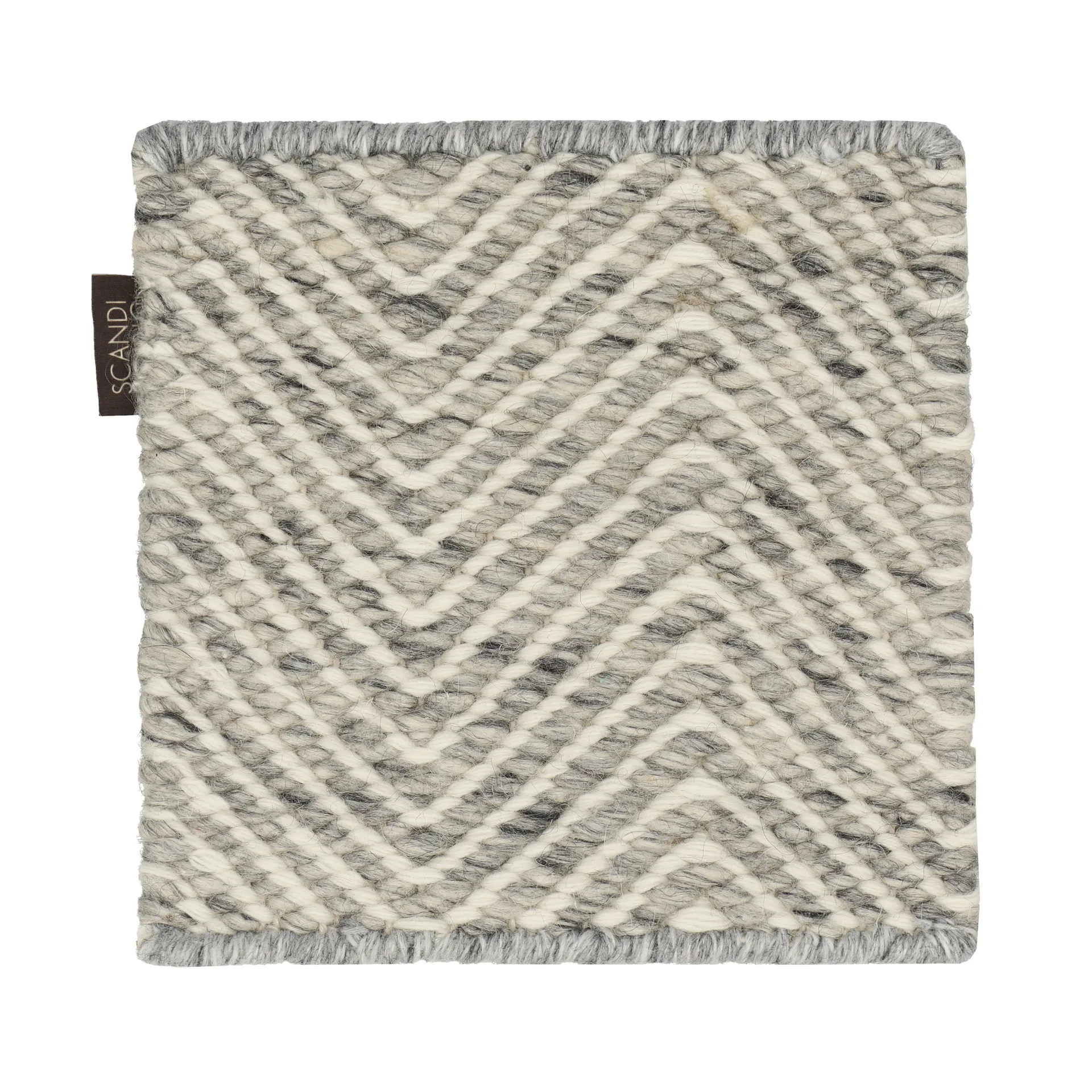 Matt sample Furrow wool rug, Natural white-gray Material Samples