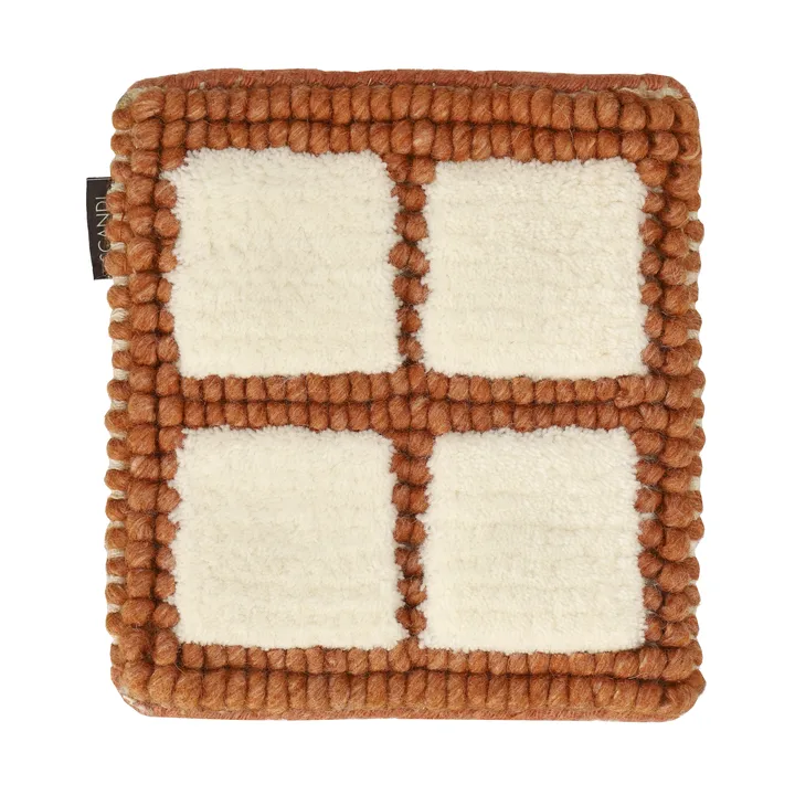 Matt sample Pasture wool rug - Natural white-rust - Material Samples